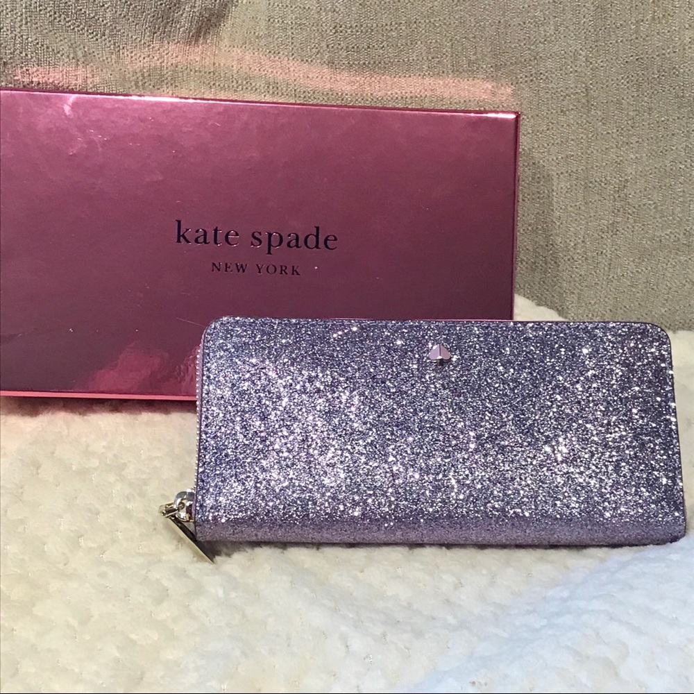 🆕 Kate Spade ♠️ Lilac Purple Glitter Wallet - Picture 2 of 8